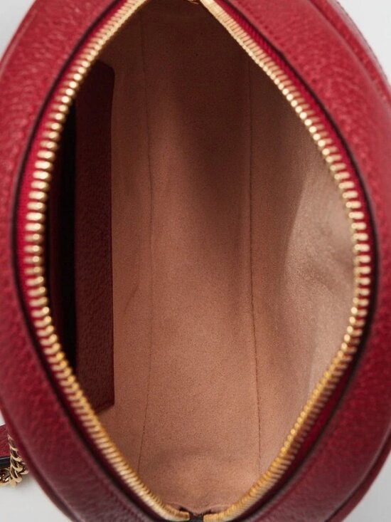 Gucci Red Leather GG Flora Coated Canvas Ophidia Round Mini Backpack Bag main image 4